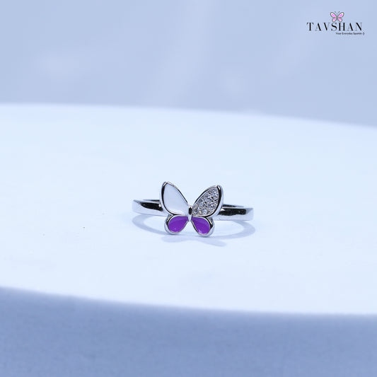 Elegant Butterfly Design Sterling Silver Toe Ring for Women & Girls
