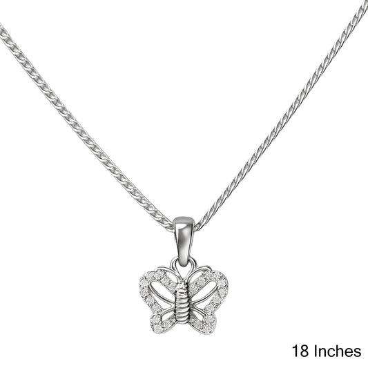 925 Sterling Silver Butterfly Pendant Necklace