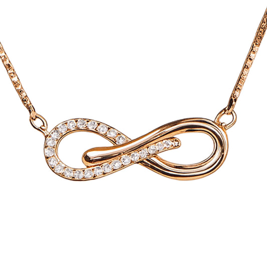 Rose Gold Infinity Pendant Necklace in 925 Sterling Silver – Endless Love Symbol