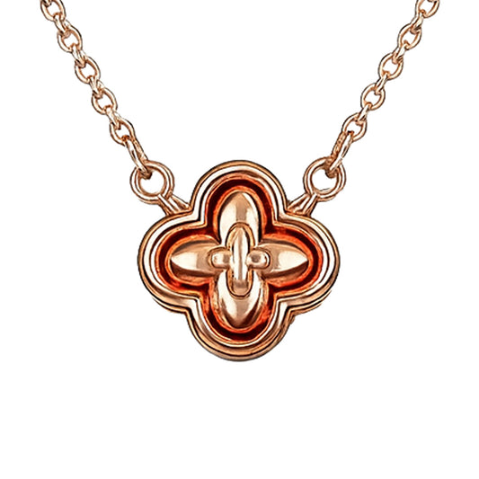 Celtic Knot Pendant Necklace in 925 Sterling Silver with Rose Gold Finish