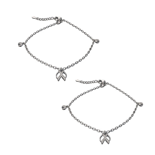 Elegant Leaf Charm 925 Sterling Silver Anklet
