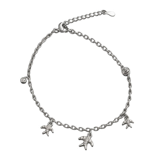 Silver Palm Tree Charm Anklet