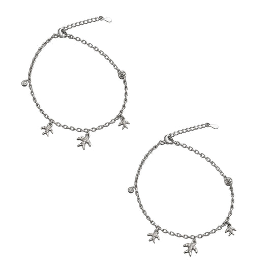 Silver Palm Tree Charm Anklet
