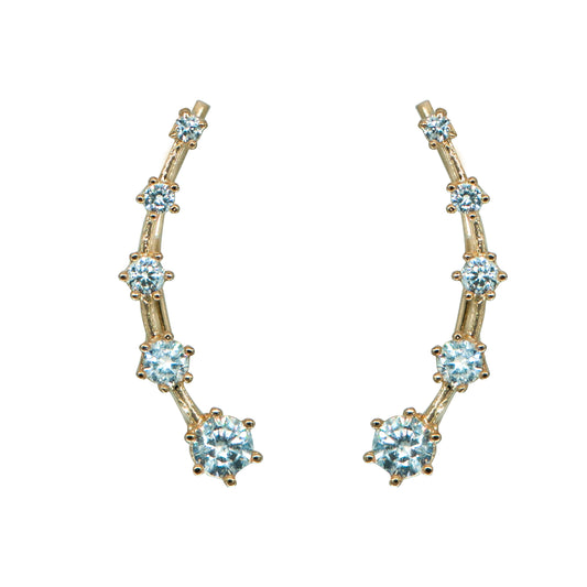 Minimal CZ Line Ear Cuff / Bluetooth Earring – Gold Plated 925 Sterling Silver