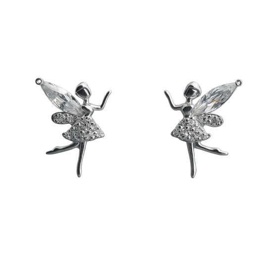 925 Sterling Silver Fairy Stud Earrings
