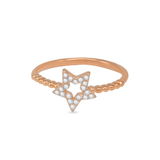 Stellar Charm Ring – Rose Gold Plated 925 Sterling Silver