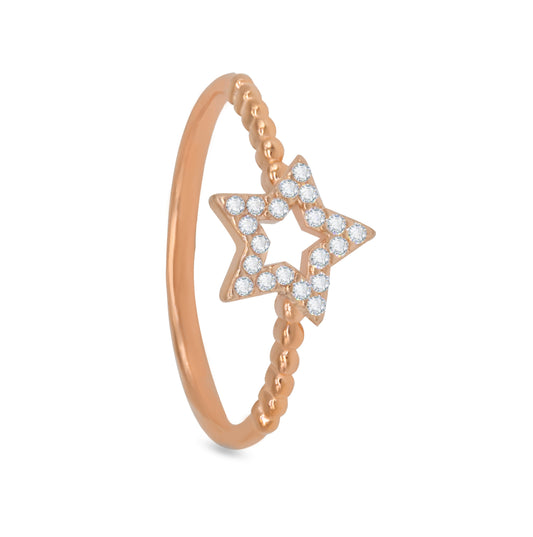 Stellar Charm Ring – Rose Gold Plated 925 Sterling Silver