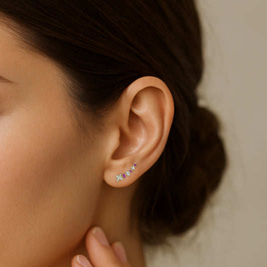 Dual-Tone Leaf Blossom Ear Cuff / Bluetooth Earring – Gold Plated 925 Sterling Silver