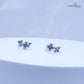 925 Sterling Silver Adjustable Toe Ring – Blue Enamel Triple Flower Design with Sparkling Stones