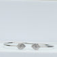 925 Sterling Silver Twin Teardrop CZ Open Bangle Bracelet