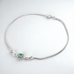 925 Sterling Silver Green Stone Classic Anklet Pair for Women