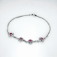 925 Sterling Silver Ruby Floral Anklet Pair for Women