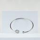 925 Sterling Silver Spiral CZ Open Bangle Bracelet