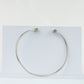 925 Sterling Silver Arrowhead CZ Open Bangle Bracelet