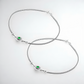 925 Sterling Silver Green Stone Sunburst Anklet Pair for Women