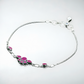925 Sterling Silver Pink Stone Anklet for Women