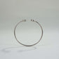 925 Sterling Silver Dual Round Halo CZ Open Bangle Bracelet