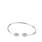 925 Sterling Silver Twin Teardrop CZ Open Bangle Bracelet