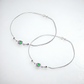 925 Sterling Silver Green Stone Classic Anklet Pair for Women