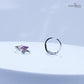 Elegant Sterling Silver Adjustable Toe Ring – Leaf Design with Enamel & Stone Accent