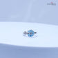 925 Sterling Silver Adjustable Toe Ring – Blue Floral Enamel with Sparkle Stone