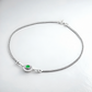 925 Sterling Silver Green Stone Sunburst Anklet Pair for Women