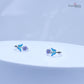 925 Sterling Silver Adjustable Toe Ring – Blue Enamel Leaf & Purple Flower with Sparkling Stone