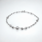 925 Sterling Silver Textured Round Bead Anklet Pair for Women