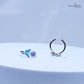 925 Sterling Silver Adjustable Toe Ring – Blue Enamel Leaf & Purple Flower with Sparkling Stone