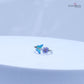 925 Sterling Silver Adjustable Toe Ring – Blue Enamel Leaf & Purple Flower with Sparkling Stone