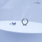 925 Sterling Silver Adjustable Toe Ring – Blue Enamel Butterfly with Sparkling Stone Accents