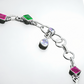 925 Sterling Silver Ruby & Emerald CZ Anklet Pair for Women