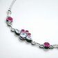 925 Sterling Silver Pink & White CZ Stone Anklet Pair for Women