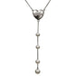Heart & Pearl Drop Y Necklace in 925 Sterling Silver