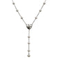 Heart & Pearl Drop Y Necklace in 925 Sterling Silver