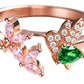 925 Sterling Silver Rose Gold Hummingbird Ring