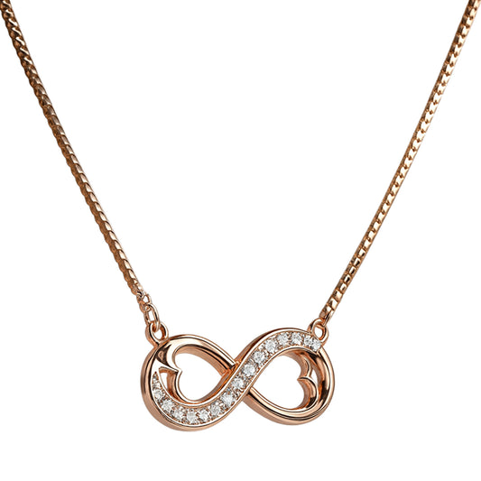 Rose Gold Infinity Heart Necklace in 925 Sterling Silver – Endless Love