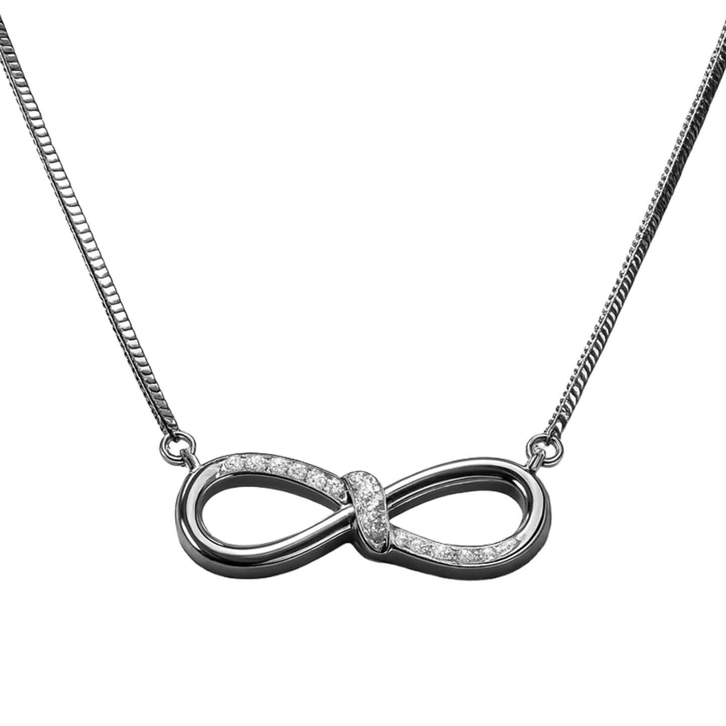Infinity Pendant Necklace in 925 Sterling Silver with CZ – Eternal Bond