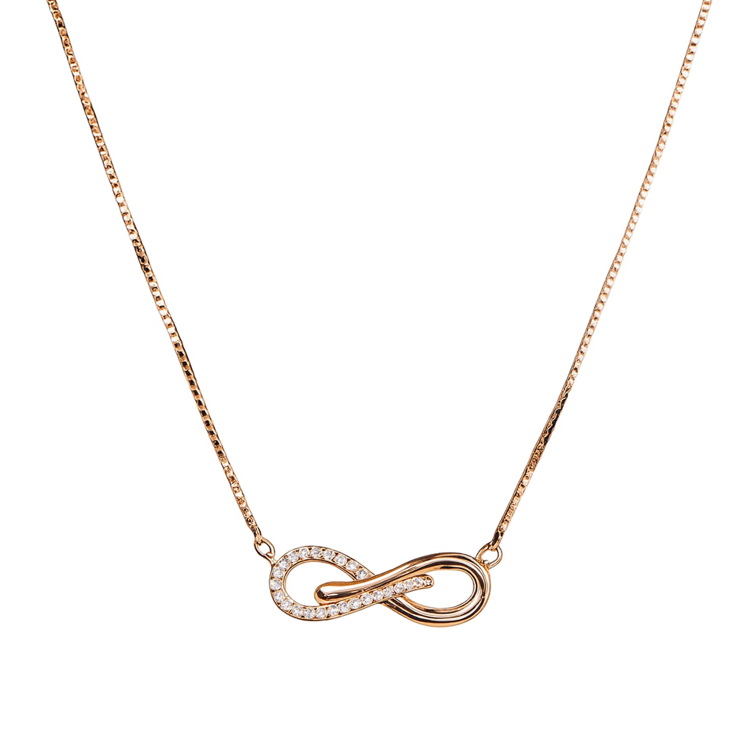 Rose Gold Infinity Pendant Necklace in 925 Sterling Silver – Endless Love Symbol