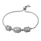 925 Sterling Silver Three-Stone Adjustable Bracelet