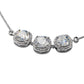 925 Sterling Silver Triple Halo CZ Adjustable Bracelet