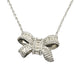 Elegant Bow Pendant Necklace in 925 Sterling Silver with Sparkling CZ Stones