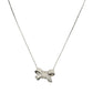 Elegant Bow Pendant Necklace in 925 Sterling Silver with Sparkling CZ Stones