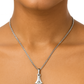 925 Sterling Silver Modern CZ Circle Pendant Necklace