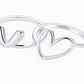 925 Sterling Silver Rose Gold Heart Ring – Single or Stackable Double Band Love Ring
