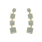 CZ Square Cluster Ear Cuff / Bluetooth Earring – Gold Plated 925 Sterling Silver