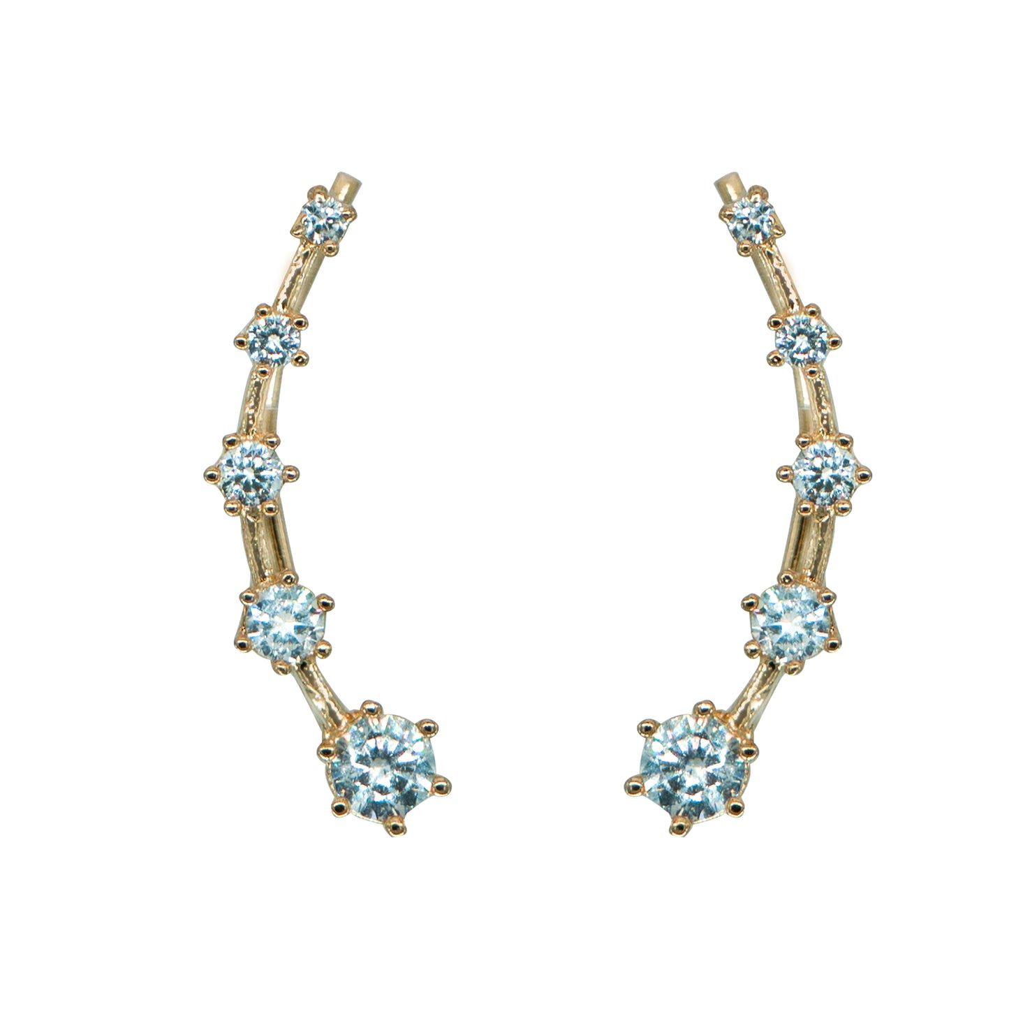 Minimal CZ Line Ear Cuff / Bluetooth Earring – Gold Plated 925 Sterling Silver