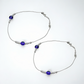 925 Sterling Silver Blue Evil Eye Anklet Pair for Women