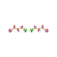 Dual Tone Pink & Green Floral Vine Ear Cuff / Bluetooth Earring – Gold Plated 925 Sterling Silver