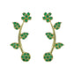 Green Floral Vine Ear Cuff / Bluetooth Earring – Gold Plated 925 Sterling Silver